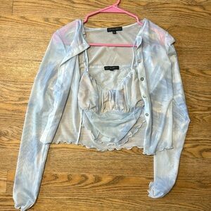 Two piece tank top button down set